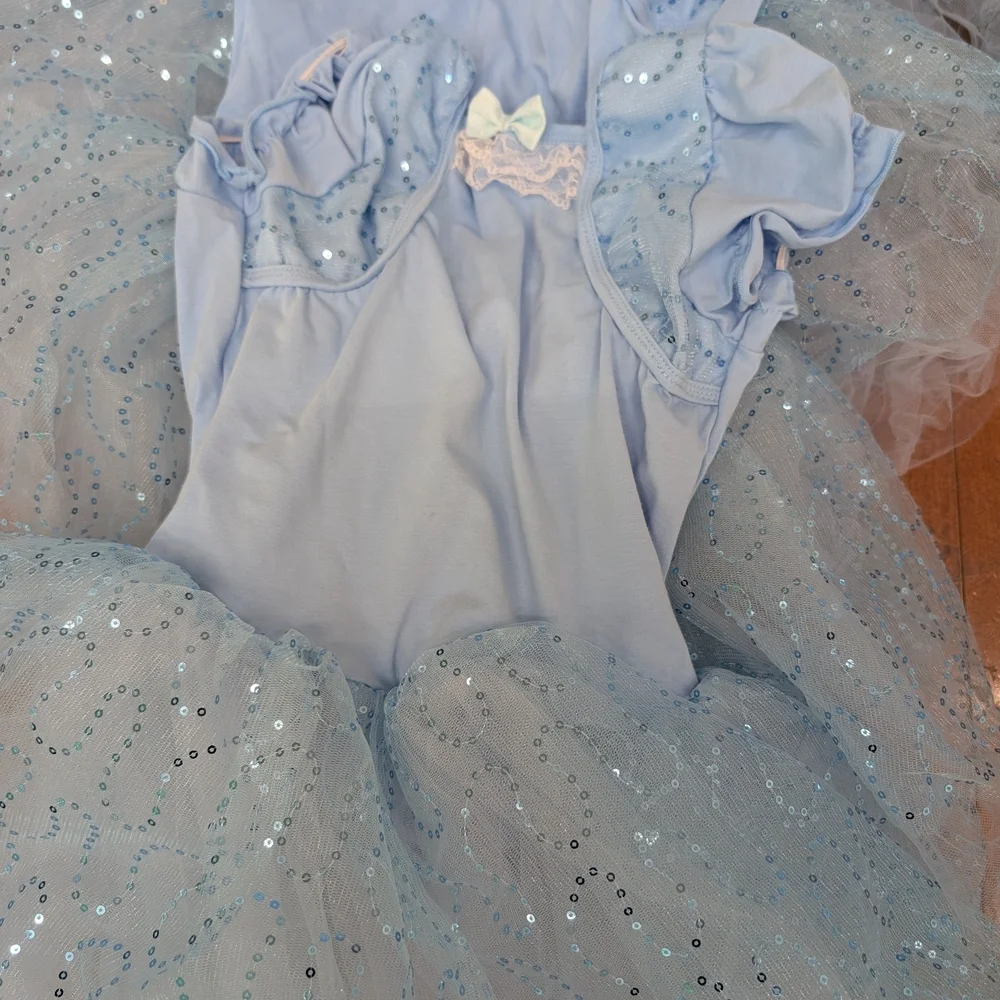 La Petite Ballerina Blue Puff Short Sleeve Tutu Ballet Dance Costume Lot Of 18